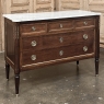 Antique French Louis XVI Mahogany Commode with Carrara Marble