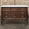 Antique French Louis XVI Mahogany Commode with Carrara Marble