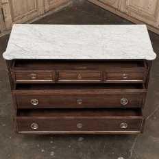 Antique French Louis XVI Mahogany Commode with Carrara Marble