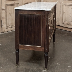 Antique French Louis XVI Mahogany Commode with Carrara Marble