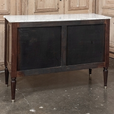 Antique French Louis XVI Mahogany Commode with Carrara Marble