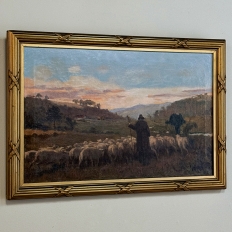 Antique Framed Oil Painting on Canvas by A. Fivet Dated 1923