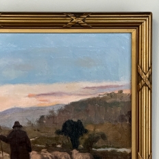 Antique Framed Oil Painting on Canvas by A. Fivet Dated 1923