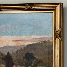 Antique Framed Oil Painting on Canvas by A. Fivet Dated 1923