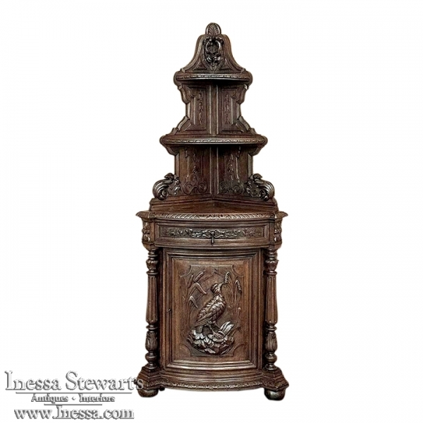 19th Century French Renaissance Revival Corner Cabinet