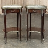 Pair Antique French Louis XVI Kidney Shaped End Tables ~ Nightstands