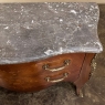 19th Century French Louis XV Marquetry Marble Top Commode