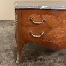 19th Century French Louis XV Marquetry Marble Top Commode