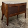 19th Century French Louis XV Marquetry Marble Top Commode