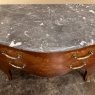 19th Century French Louis XV Marquetry Marble Top Commode