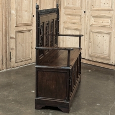 19th Century French Gothic Hall Bench