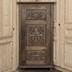 Antique Rustic Italian Piemontese Corner Cabinet