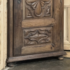 Antique Rustic Italian Piemontese Corner Cabinet