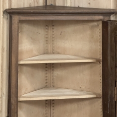 Antique Rustic Italian Piemontese Corner Cabinet