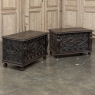 PAIR 19th Century French Gothic Revival Trunks ~ Blanket Chests