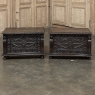 PAIR 19th Century French Gothic Revival Trunks ~ Blanket Chests