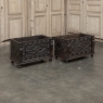 PAIR 19th Century French Gothic Revival Trunks ~ Blanket Chests