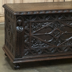 PAIR 19th Century French Gothic Revival Trunks ~ Blanket Chests