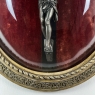 19th Century Crucifix in Oval Giltwood Frame with Glass