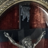 19th Century Crucifix in Oval Giltwood Frame with Glass