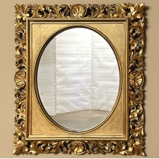 19th Century Italian Hand-Carved Giltwood Mirror ca. 1890