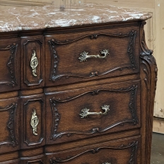 19th Century French Louis XIV Marble Top Commode ~ Chest of Drawers