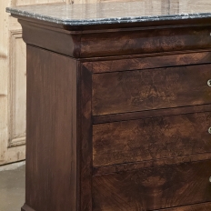 19th Century French Louis Philippe Period Mahogany Marble Top Commode