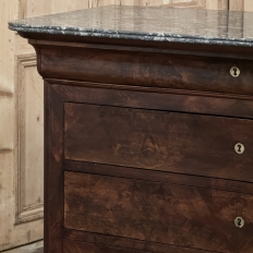 19th Century French Louis Philippe Period Mahogany Marble Top Commode