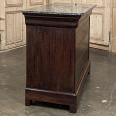 19th Century French Louis Philippe Period Mahogany Marble Top Commode