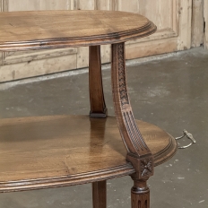 Antique French Louis XVI Walnut 2-Tiered Tea Table