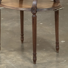 Antique French Louis XVI Walnut 2-Tiered Tea Table