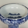 Antique Japanese Blue & White Porcelain Bowl with Pedestal