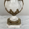 Pair Antique French Empire Cararra Marble and Bronze Cassolettes ~ Mantel Urns