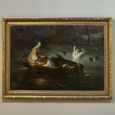 Antique Framed Oil Painting on Canvas by Karl Lewy (1855-1929)