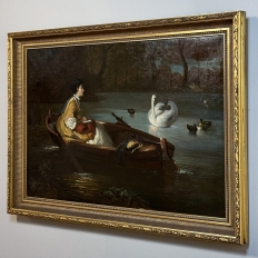 Antique Framed Oil Painting on Canvas by Karl Lewy (1855-1929)