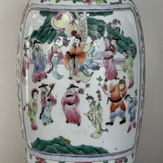 Pair 19th Century Hand-Painted Chinese Vases