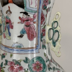 Pair 19th Century Hand-Painted Chinese Vases