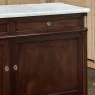 Antique French Directoire Neoclassical Mahogany Buffet with Carrara Marble