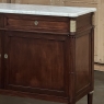 Antique French Directoire Neoclassical Mahogany Buffet with Carrara Marble