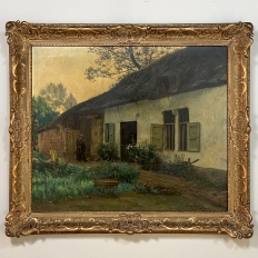 Antique Framed Oil Painting on Canvas by Omer Coppens (1864–1926)