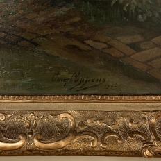 Antique Framed Oil Painting on Canvas by Omer Coppens (1864–1926)