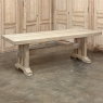 Antique Stripped Oak Rustic European Trestle Table ~ Dining Table