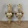 Pair Antique French Louis XVI Bronze Wall Sconces