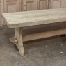 Antique Stripped Oak Rustic European Trestle Table ~ Dining Table