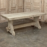 Antique Stripped Oak Rustic European Trestle Table ~ Dining Table