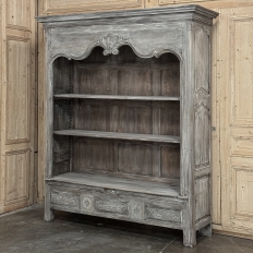 18th Century French Country Louis XIV Open Whitewashed Bookcase ~ Bibliotheque