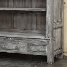 18th Century French Country Louis XIV Open Whitewashed Bookcase ~ Bibliotheque