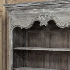 18th Century French Country Louis XIV Open Whitewashed Bookcase ~ Bibliotheque