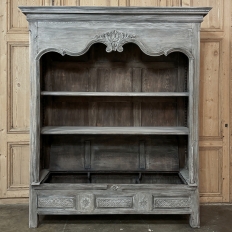 18th Century French Country Louis XIV Open Whitewashed Bookcase ~ Bibliotheque