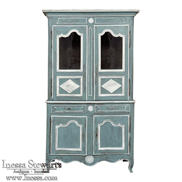 18th Century Country French Painted Bookcase ~ China Buffet